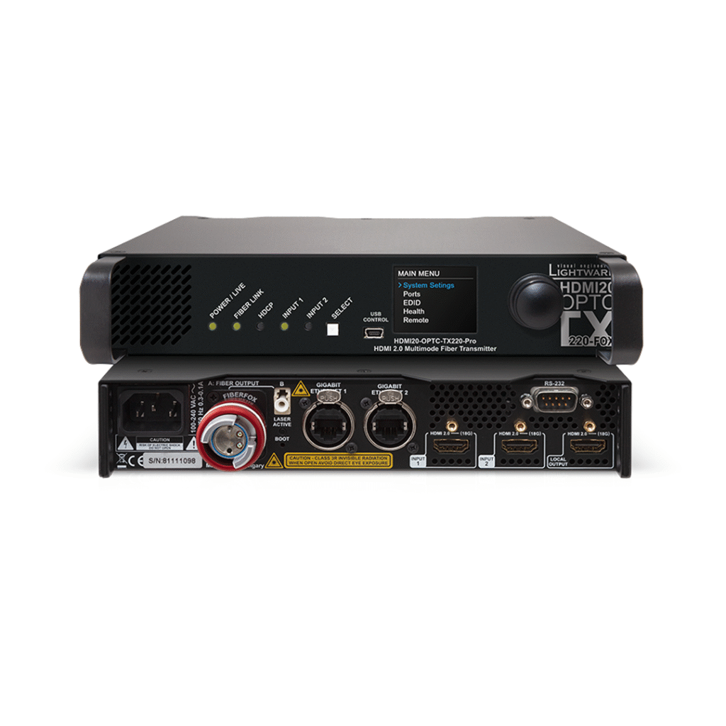 Lightware OPTC HDMI 2.0 Full 4K Fiber Optical Extender with Gigabit ...